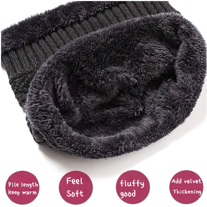 Winter Warm Beanie & Scarf Set for Outdoor Activities