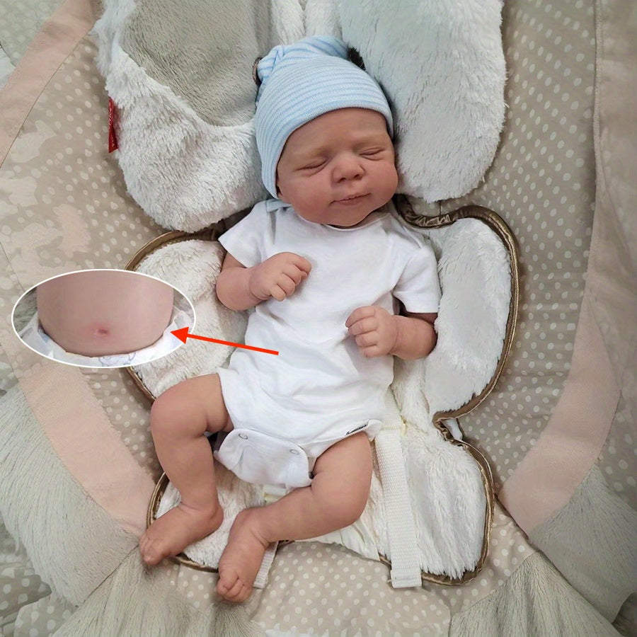 Soft Vinyl Reborn Doll Asleep Baby Girl Lifelike Bath Toy