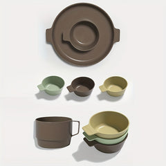 Camping Tableware Set Water Cup Bowl Plate Portable Supplies