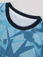 Men's Geometric Print Soccer Jersey Short Sleeve Training Shirt