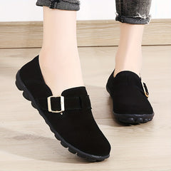 Women's Comfy Slip On Loafers with Buckle Strap