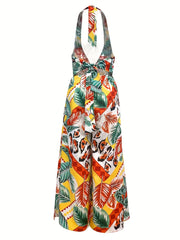 Wide Leg Jumpsuit Backless Vacation Casual Jumpsuit