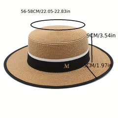 Vintage Sun Fedora Hats Straw Hat Retro Golden Braided Hat Sunshade Flat Cap