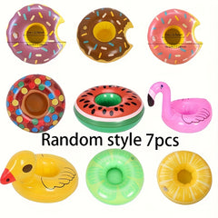 Inflatable Drink Holders Tropical Cup Donut Pineapple Pool Floats
