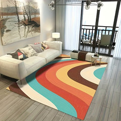 Colorful Rainbow Boho Area Rug for Bedroom