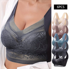 6pcs Lace Floral Sports Bra for Women