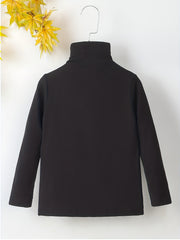 Toddler 2pcs Turtleneck Top & Long Coat Set for Spring Fall