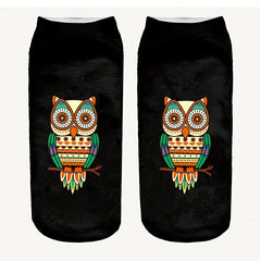Cute Owl Print Halloween Low Cut Socks Women's Stockings
