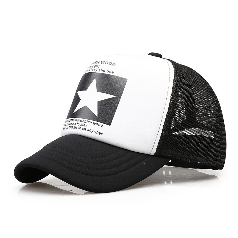 Five pointed Star Baseball Cap Sun Visor Mesh Cap