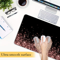 Rose Golden Glitter Desk Mat Large Gaming Mouse Pad Non Slip