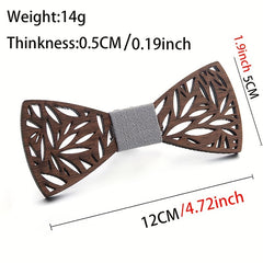 Dark Floral Wood Bowtie Unisex Neck Ties Retro Business Wear