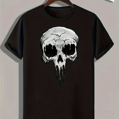 Skull Print Men's Graphic T shirt Casual Comfy Tees For Summer