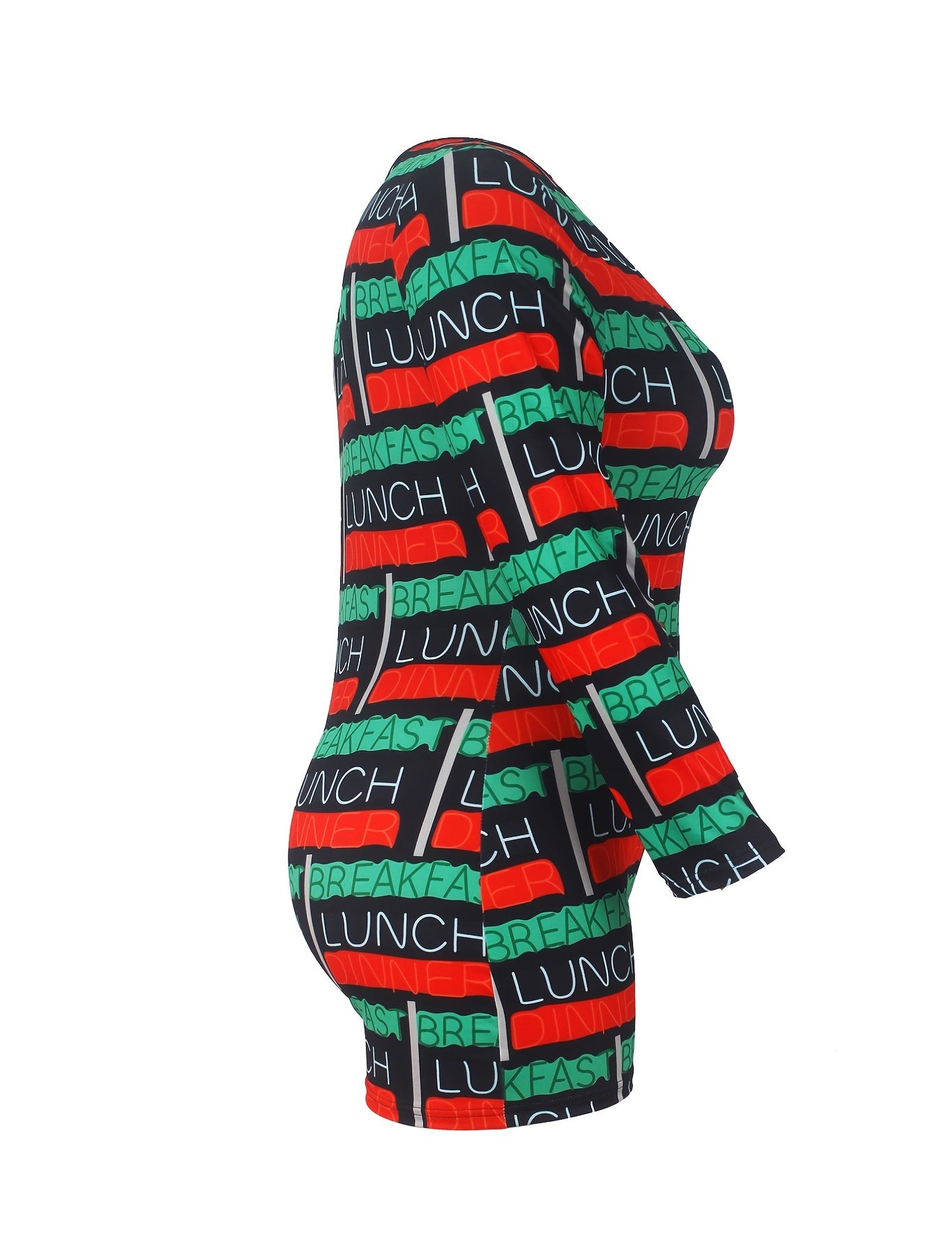 Letter Striped Long Sleeve Button Pajama Romper