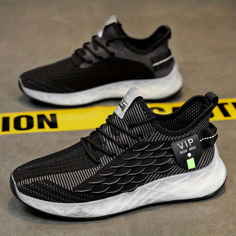 Men's Lace up Scale Effect Sneakers Lightweight Athletic Shoes