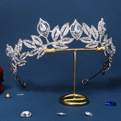 Rhinestone Baroque Crown Hairband Silver Tiara Wedding Birthday Hair Accessories