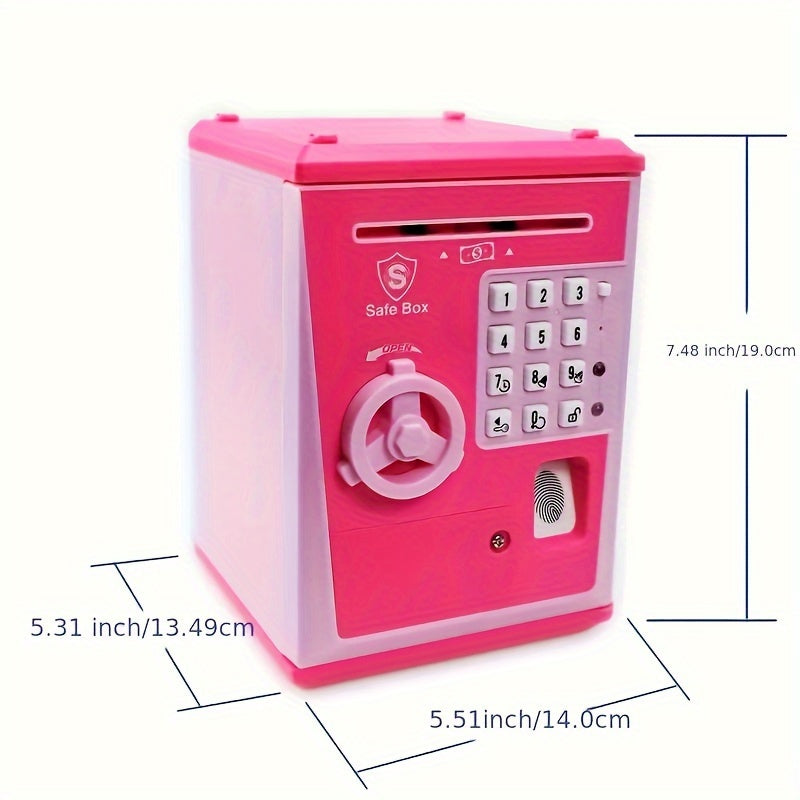 Kids Fingerprint Security Bank ATM Real Money Savings Gift