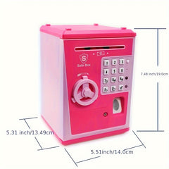 Kids Fingerprint Security Bank ATM Real Money Savings Gift