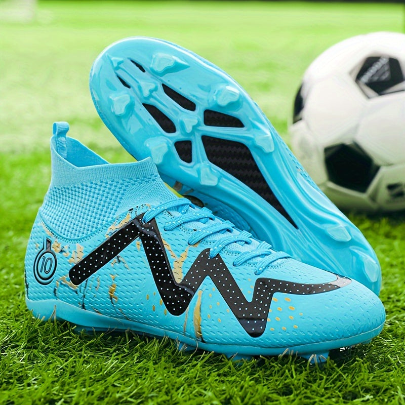 Boys High Top Football Cleat With Spikes Non Slip