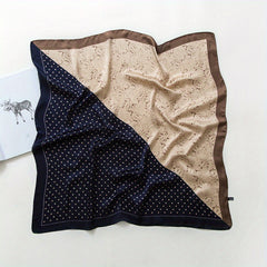 Block Print Square Scarf Satin Neckerchief Decorative Bandana