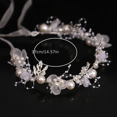 Floral Pearl Bridal Headband Wedding Hair Accessory