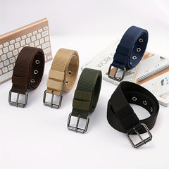 38mm Nylon Men's Belt Military Style Buckle Outdoor Sports Solid Color
