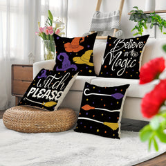 Halloween Linen Throw Pillow Covers