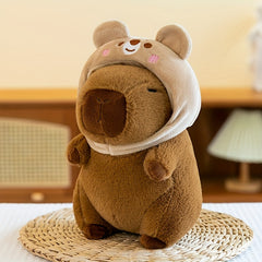 Capybara Plush Toy with Hat Soft Yellow & Green Stuffed Animal