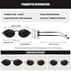 RoyalHot Oval Metal Polarized Sunglasses