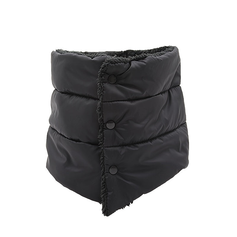 Winter Warm Fleece Scarf Button Down Cotton Protection Neck Gaiter