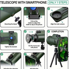 High Power Monocular Waterproof BAK4 Prism