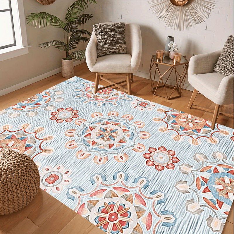Soft Persian Floral Area Rug Large Stain Resistant Washable Rug