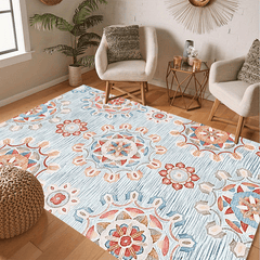 Soft Persian Floral Area Rug Large Stain Resistant Washable Rug