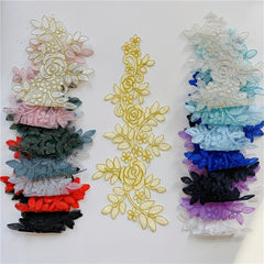 2pcs Water Soluble Lace Car Bone Lace Flower Cloth Stickers