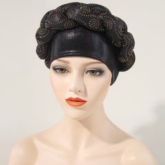 Twist Nail Bonnet Casual Turban Solid Women Headscarf Headwarp