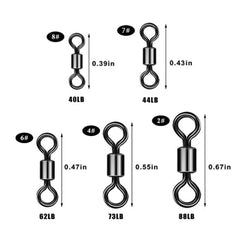 210pcs Fishing Barrel Swivels Set for Saltwater and Freshwater Fishing
