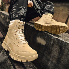 Men's Tactical High Top Lace Up Boots Casual Outdoor Walking Shoes