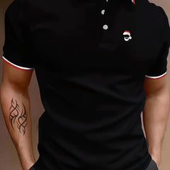 Men's Breathable Golf Shirts Christmas Santa Pattern for Gym Workout
