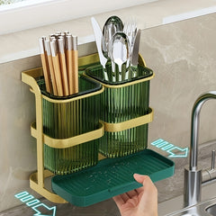 Kitchen Knives & Chopsticks Storage Cage Wall Mounted Cutlery Organizer