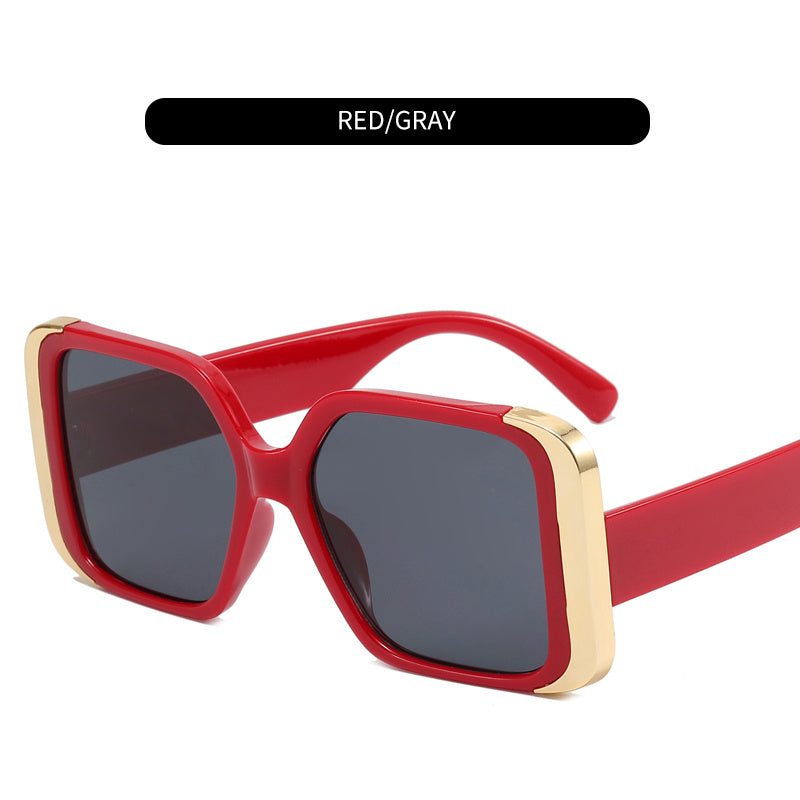 Multicolor Women's Square Sunglasses With Zipper Case