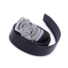 Men's Auto Buckle Belt with Gemstones & Diamonds