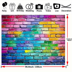 Colorful Brick Wall Backdrop for Events with Tripod Stand