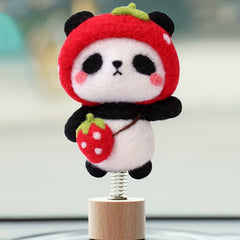 DIY Felt Poking Music Material Bag - Panda Panda Sheep Design