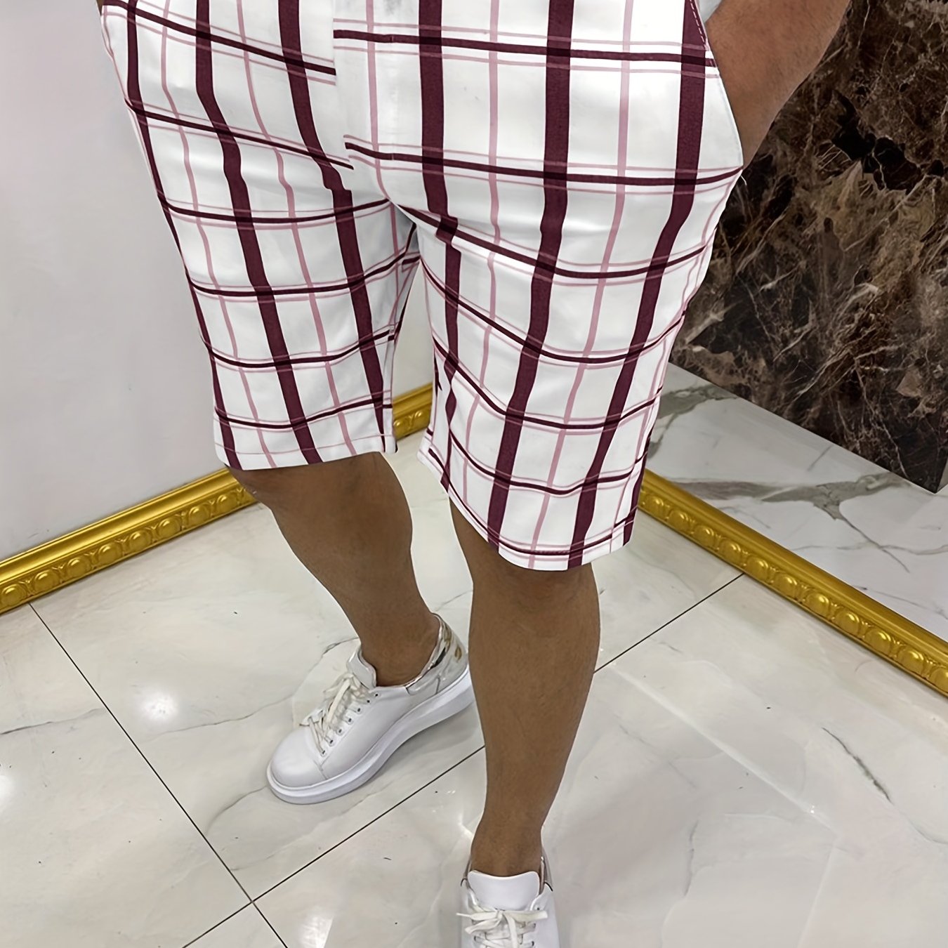 Men's Comfy Active Shorts, Stretch Waist Drawstring Shorts