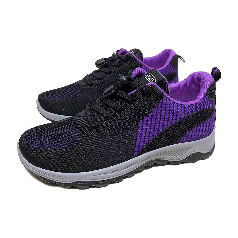 Women's Soft Sole Lace-up Mesh Running Shoes For Outdoor Sports
