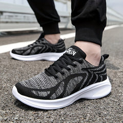 Men's Knit Running Shoes Breathable Soft Sole Sneakers
