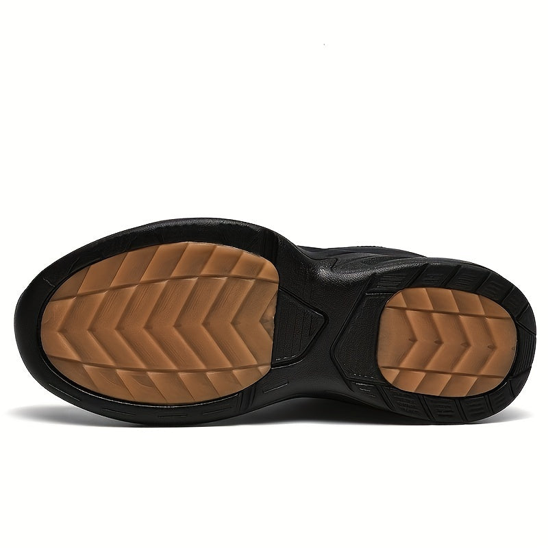 Men's Block Letter Print Chunky Sneakers