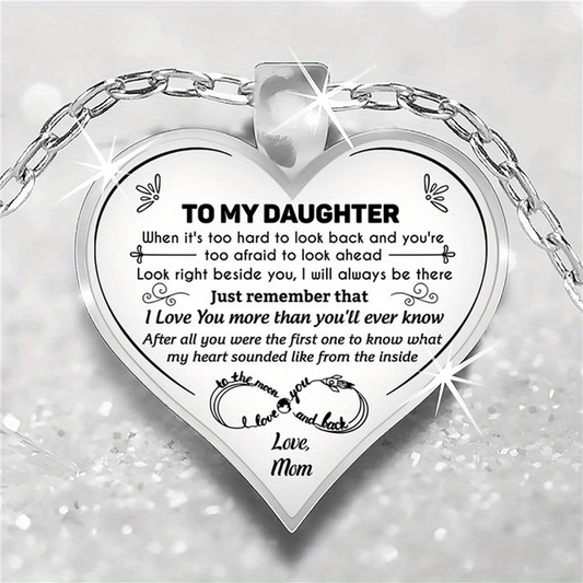 Heart Shaped Pendant Necklace for Daughter