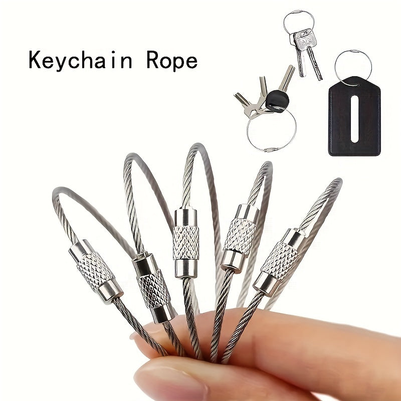 10pcs Stainless Steel Cable Keychain for Outdoor Travel