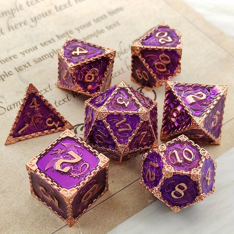 Heavy Metal Polyhedral Dice Set for RPGs MTG Pathfinder