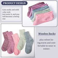 5 Pairs Thick Knit Warm Socks Soft & Comfy Mid Tube Socks Women's Stockings